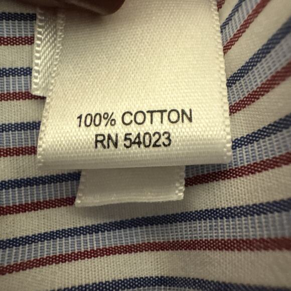 Mens Size L Banana Republic No Iron Tailored Blue Striped Button Up Shirt - Picture 8 of 8